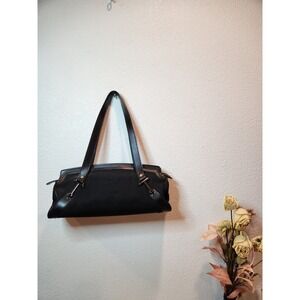 Tod's Black Nylon Leather Shoulder Bag Made in‎ Italy Classic Minimalist Purse